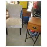 Pair of decorative metal and wood s...