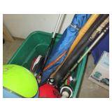 Snow Tube, ski boots, baseball bats...