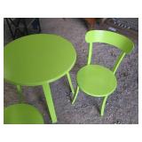 3pc Lime Green Metal table and matc...