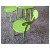 3pc Lime Green Metal table and matc...
