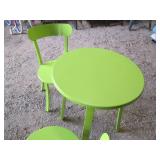 3pc Lime Green Metal table and matc...