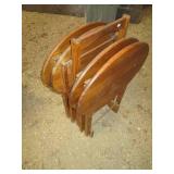 4pc Wood TV tray set with stand...