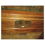Vintage wood end table with beveled...
