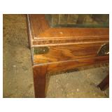 Vintage wood end table with beveled...