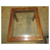 Vintage wood end table with beveled...