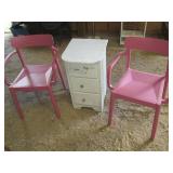 Bubble Gum Pink plastic chairs with...