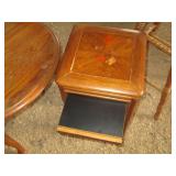 Pair of mismatched end tables plus ...