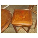 Pair of mismatched end tables plus ...