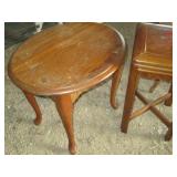 Pair of mismatched end tables plus ...