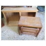 Heavy Wood book case plus 2-drawer ...