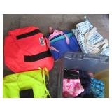 Travel totes, duffles, winter hats,...