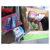 Lot of toiletry bags, hair care pro...