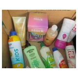 Lot of toiletry bags, hair care pro...
