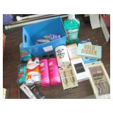 Box of hair and skin care products,...