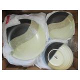 Neutral tone stoneware plates and b...