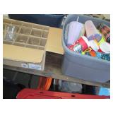 Variety of glassware, cups with str...