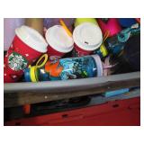Variety of glassware, cups with str...