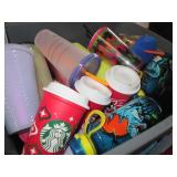 Variety of glassware, cups with str...