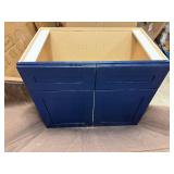 Blue Bath Vanity Cabinet W/O Top