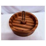 Wooden Nut Bowl & Cracker