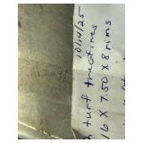 2x Turf Trac Tires 16 x 7.50 x 8 rims