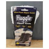 Huggle Slipper Socks Gray Ultra-Plush One Size - Brand New