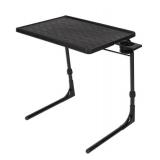 Table-Mate II Plus Adjustable Tray Table with Built-In Cup Holder, Black - Brand New