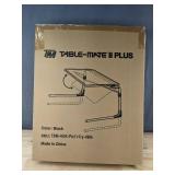 Table-Mate II Plus Adjustable Tray Table with Built-In Cup Holder, Black - Brand New