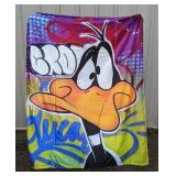 Looney Toons Daffy Duck Throw Blanket, 50" x 60" - Brand New