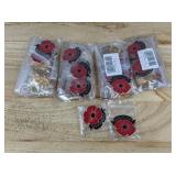 38 Red Poppy Lest We Forget Remembrance War Pins - Brand New