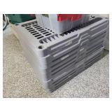 (3) Five Shelf Plastic Storage Shelves.