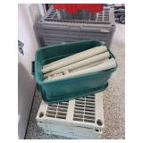 (3) Five Shelf Plastic Storage Shelves.