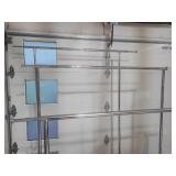 3 Collapsible Chrome Steel Rolling Clothing Racks. Different sizes.