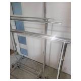 3 same size Collapsible Chrome Steel Rolling Clothing Racks.