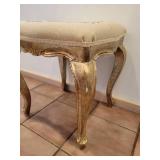 Vintage Needlepoint & Gilt Wood Foot Stool