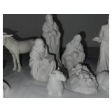 Porcelain Nativity Scene Figurine Set - 10 Pieces