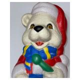 Vintage Christmas Drum Bear Blow Mold Lighted Decoration