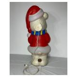 Vintage Christmas Drum Bear Blow Mold Lighted Decoration