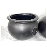 Set of 2 Large Plastic Halloween Cauldrons and Pumpkin Pail