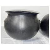 Set of 2 Large Plastic Halloween Cauldrons and Pumpkin Pail