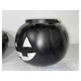 Set of 2 Large Plastic Halloween Cauldrons and Pumpkin Pail