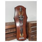 Decorative Excalibur Fantasy Sword with Wall Plaque Display