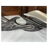 Fantasy Curved Blade Knife with Ornate Dragon Style Handle