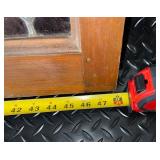 Framed Stained Glass Window Panel with Decorative Design, 47x19 Inches