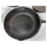Set of 3 Vintage Cast Iron Skillets No. 3, No. 5, and No. 8