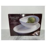 The Elevated Table Ceramic Bowl and Platter Serving Set