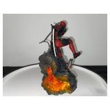 Deadpool Collectible Figure on Battle Scene Base