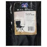 Strikemaster Mora Ice Drill with Mac Sports Folding Captain Chair