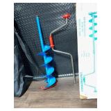 Strikemaster Mora Ice Drill with Mac Sports Folding Captain Chair