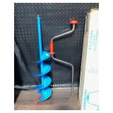 Strikemaster Mora Ice Drill with Mac Sports Folding Captain Chair